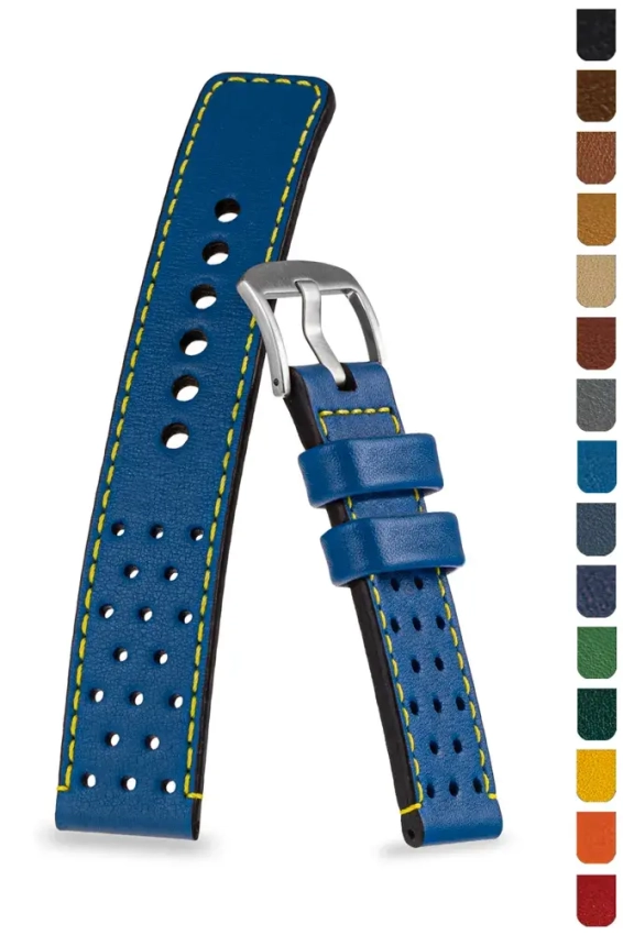 Dynamic Rally strap with perforations in Nappa leather