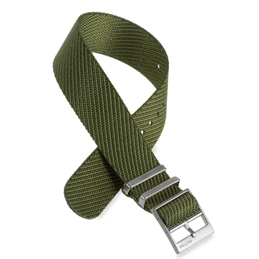 Zielony nylonowy pasek nato z  klamrą stalową