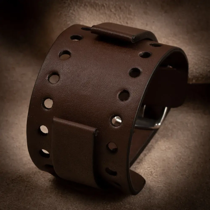 Leather wide watch strap mod.11 example (06)