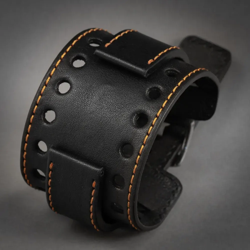 Leather wide watch strap mod.11 example (03)