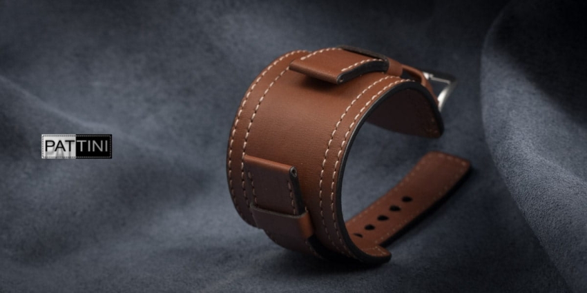 Leather wide watch strap mod.12 example (09)