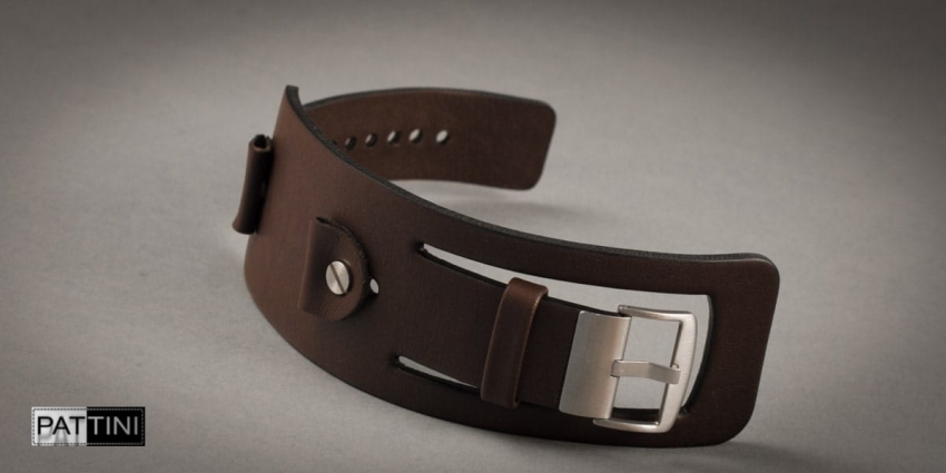 Wariant SZ-15 bez przeszyć – brązowa skóra pod zegarek